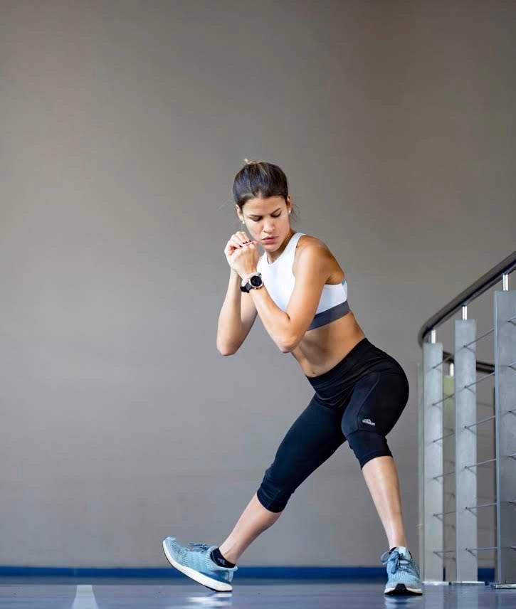 Natasha en un ejercicio de entrenamiento
